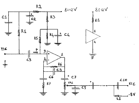 schema elettrico del preamplificatore