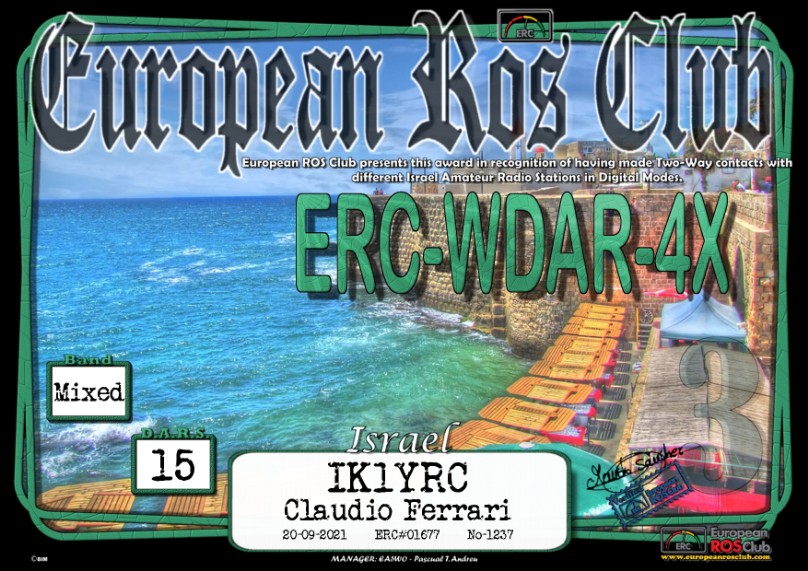 AWARD ERC EUROPEAN ROS CLUB from the world