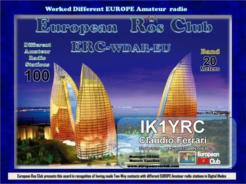 DIGITAL AWARD ERC EUROPEAN ROS CLUB