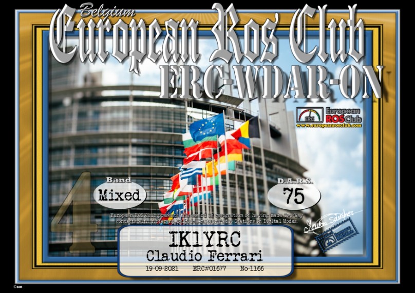 AWARD ERC EUROPEAN ROS CLUB from the world 3