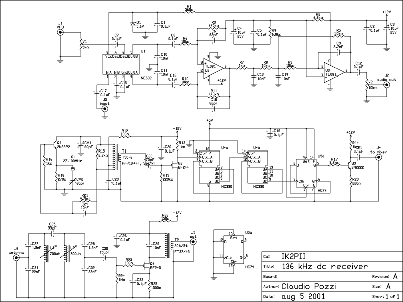 136 kHz DC receiver