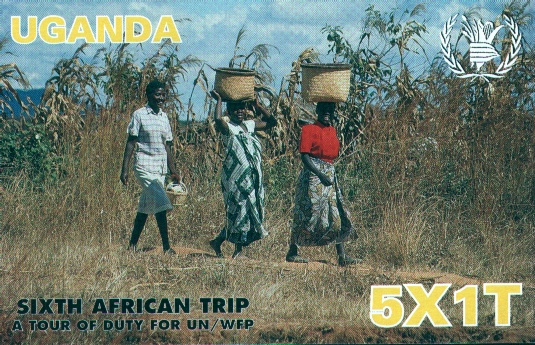 QSL de 5X1T - UGANDA!