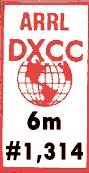 DXCC 6m #1,314 via LoTW