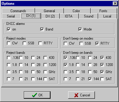 option window