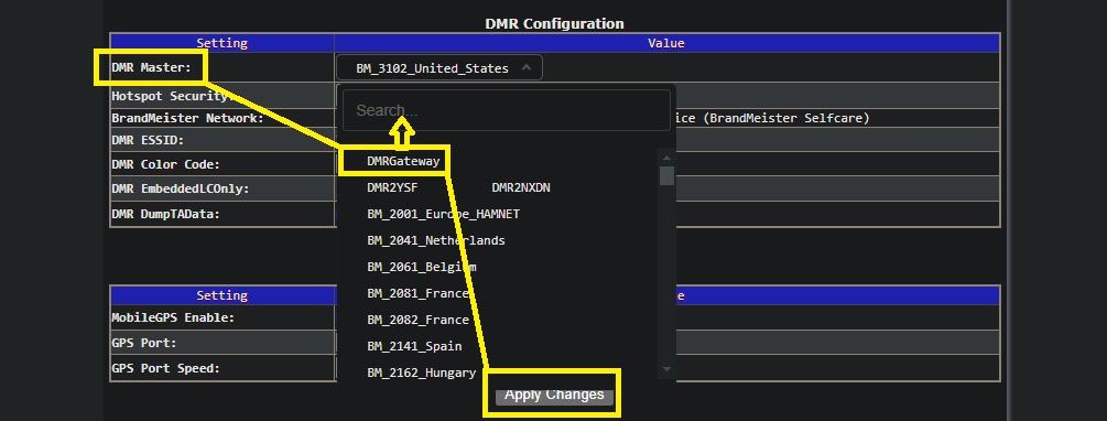 First enable DMR Gateway