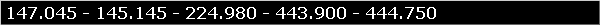 147.045 - 145.145 - 224.980 - 443.900 - 444.750