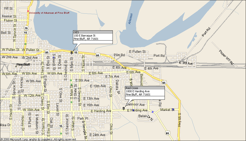 Pine Bluff Area Map