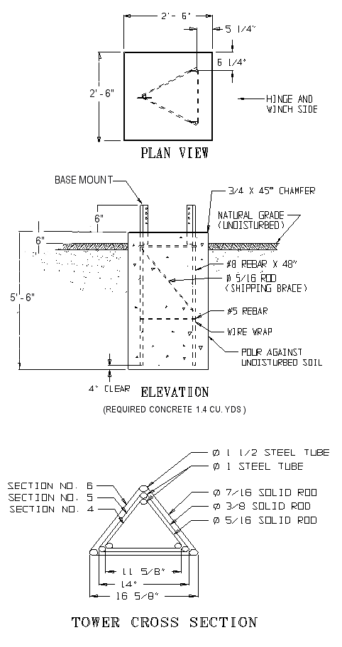 Tri-Ex W-51 Foundation Drawing