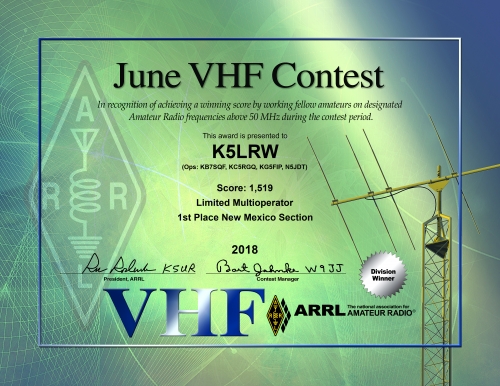 JUNE VHF 2018