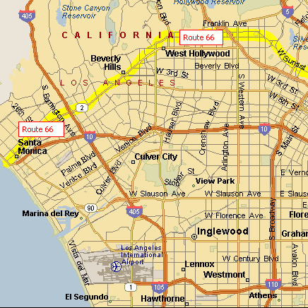 Route 66 Map Los Angeles