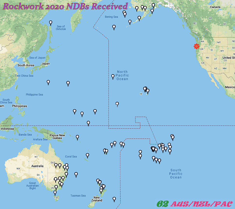 2020 map of NDB receptions AUS/NZL/PAC