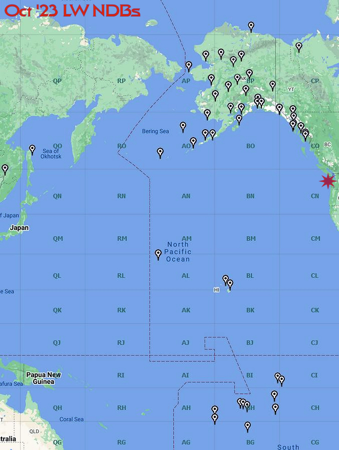 Longwave NDB Map Oct 2023