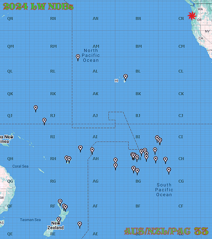 Map of Pacific NDBs received