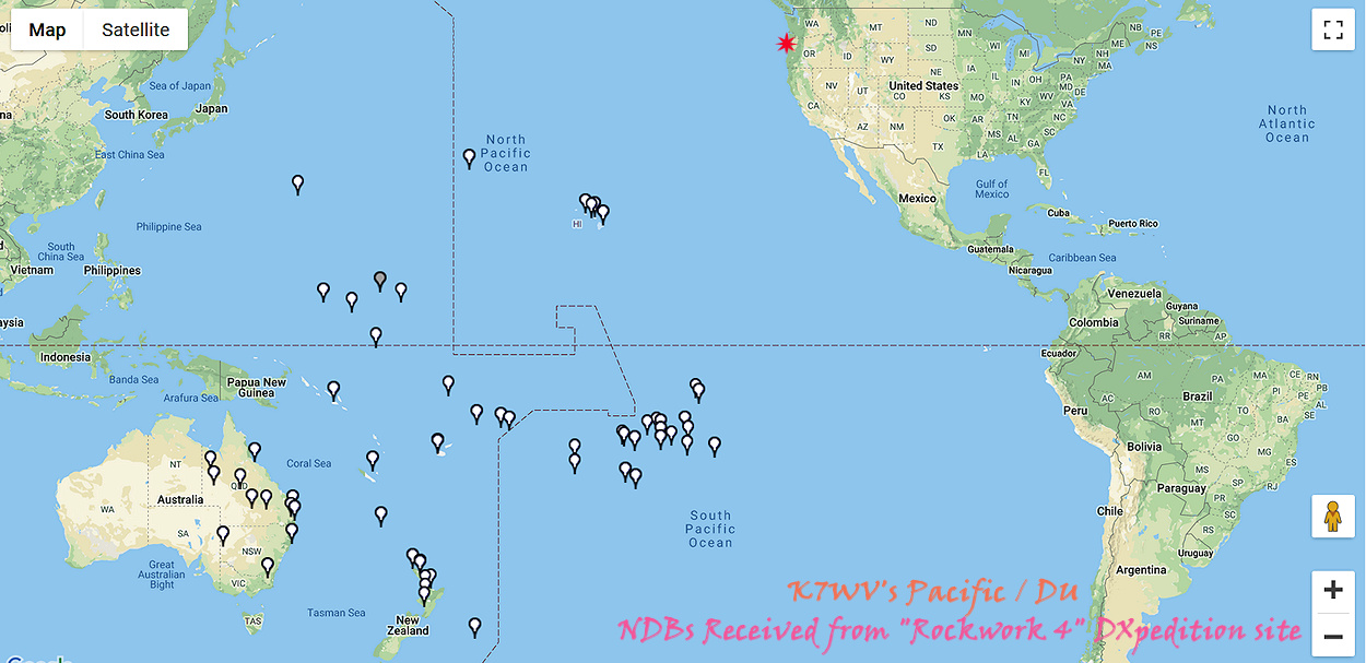 Cumulative Map of NDBs received at "Rockwork"