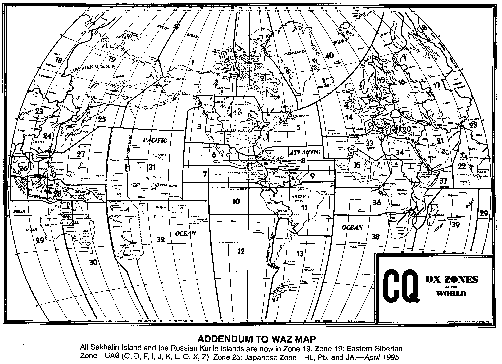 CQ Zone Map