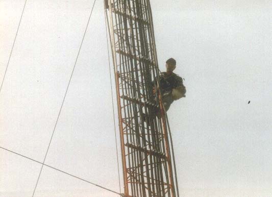 Bob Meyers at repeater tower