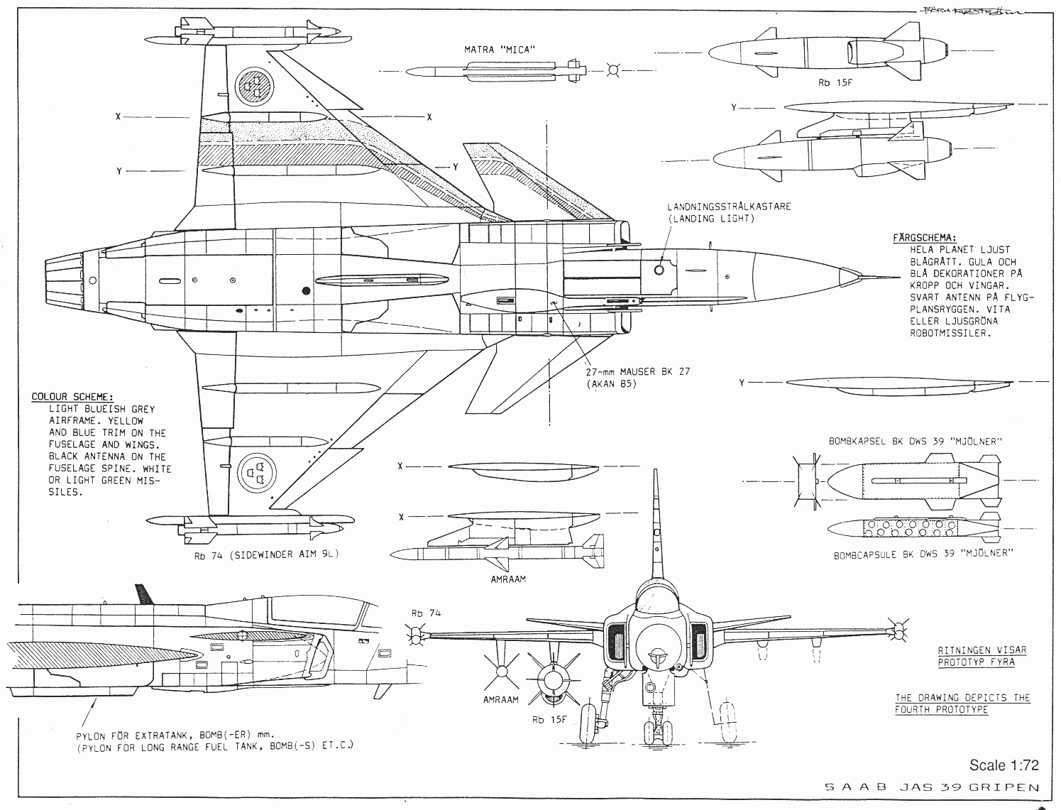 Saab 35 чертеж