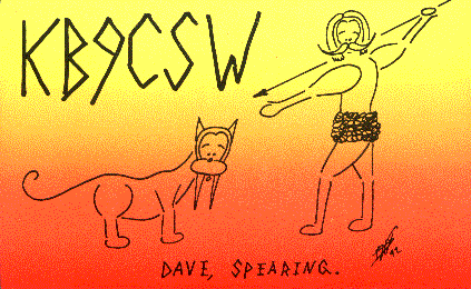 Caveman Dave's QSL card