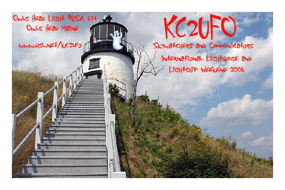 KC2UFO-Owls Head Light QSL--photograph copyright 2006 Ed Slawson -all rights reserved