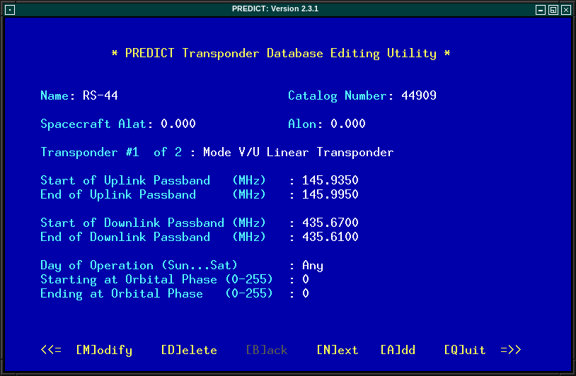 transponder database editor