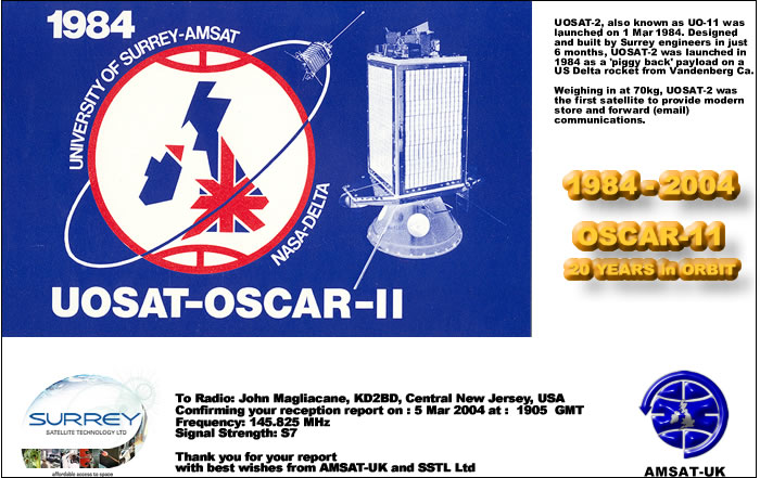 OSCAR-11 QSL Card