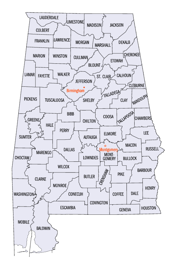 Alabama map