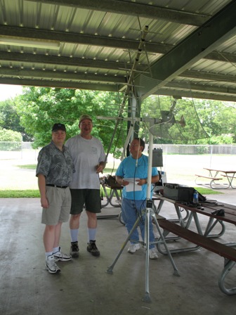 Steve Clark with satellite antenna