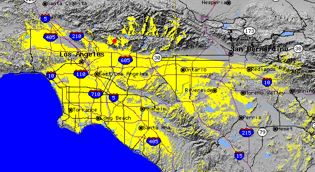 Picture of Mt. Harvard line-of-sight coverage