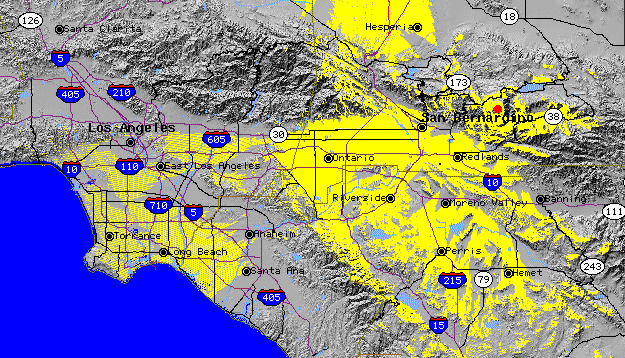 Picture of Keller Peak line-of-sight coverage