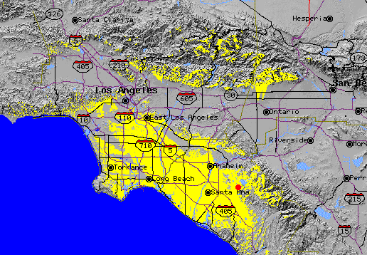 Picture of Loma Ridge line-of-sight coverage