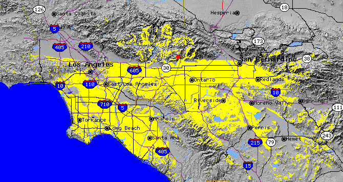 Picture of Sunset line-of-sight coverage