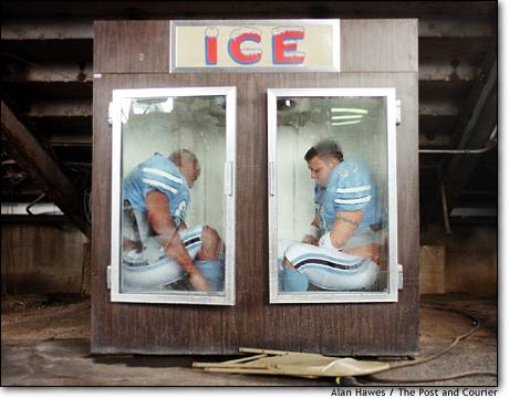 It must be pretty hot outside to be in that icebox. Burr!
