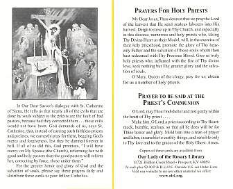 Prayers for Holy Priests Prayer Card