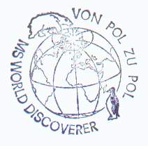 Close-up of rubber-stamped cachet used on the World Discoverer covers for 1985 Northwest Passage.