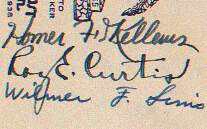 Close-up of signatures on the Lingen cover.