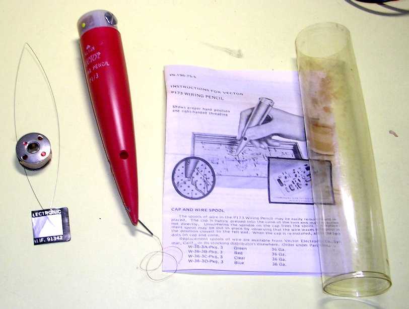 Ancient Vector wiring pencil used o make point to point wiring on underside of board