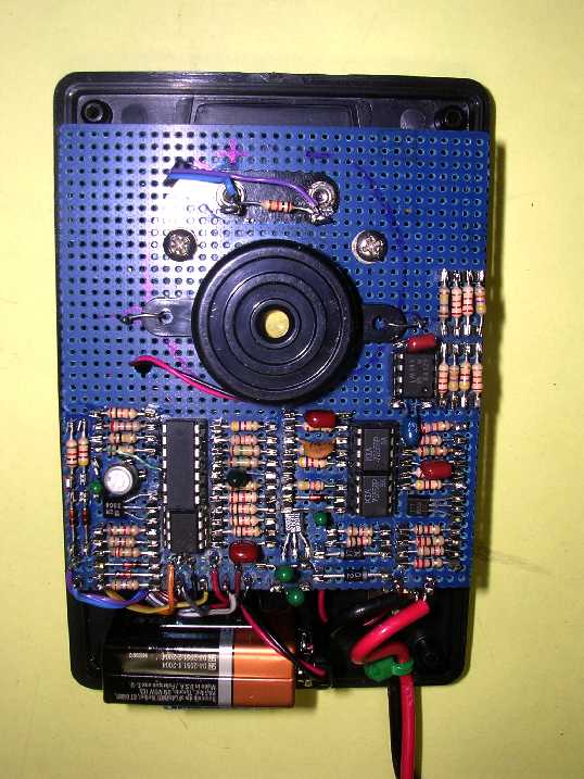 Internal view of completed Cap ESR meter with tone