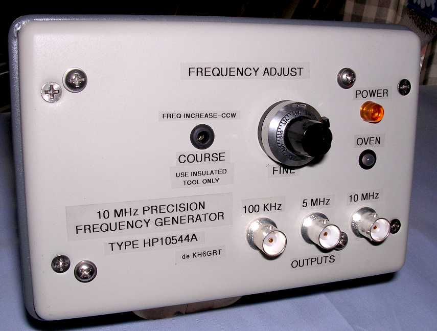 Front view of frequency standard.