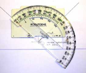 Measuring scale arc in degrees.