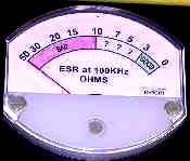 Capacitor ESR test meter with tone