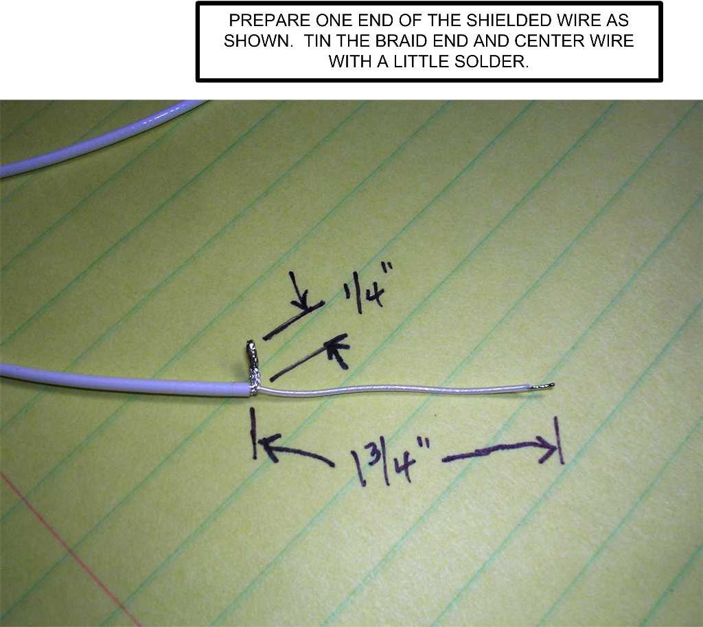 Circuit board end of shielded wire.