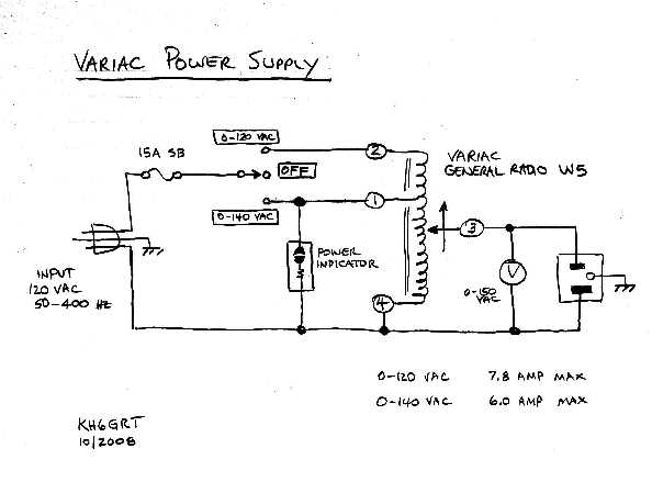 KH6GRT VARIAC VARIABLE VOLTAGE AC SUPPLY