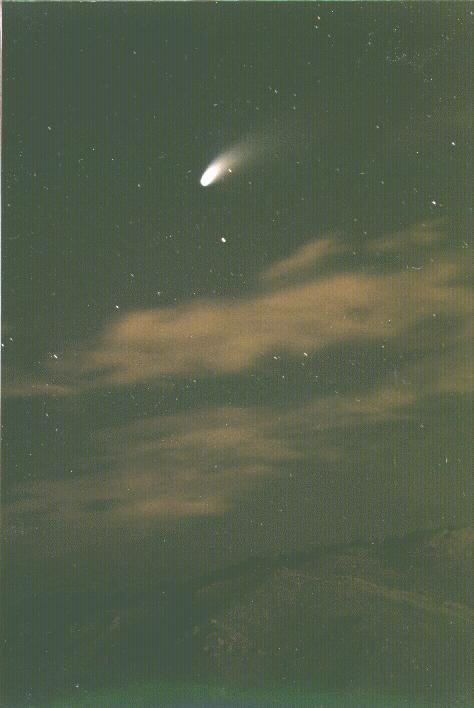Hale-Bopp Comet with Mountain