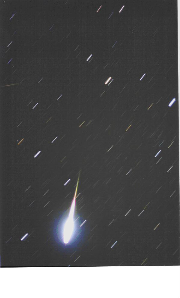 Image of bright meteor in Leo