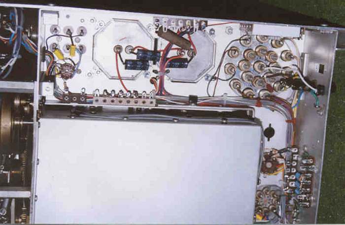 Close-up under-chassis view of power supply section