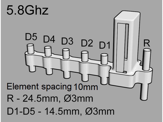 5.8 GHz
                          Yagi 3D Model