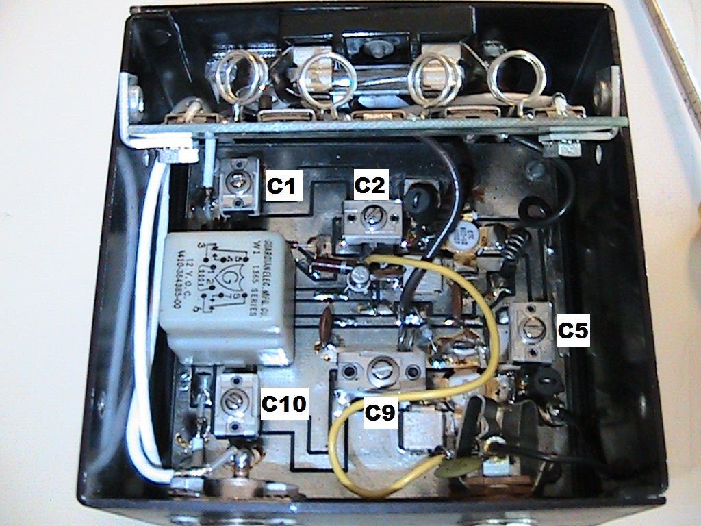 Figure 4. Henry Radio
                30A02 Alignment Controls - low pass assembly flipped up
