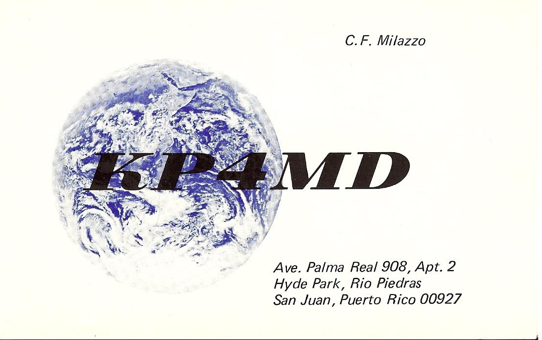 KP4MD QSL ca.
          1978