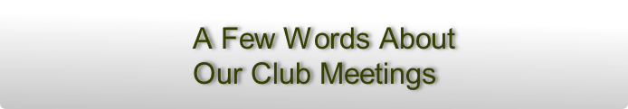 A Few Words About
Our Club Meetings 