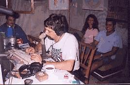 LU4NAZ, Liliana, LU1NAE & LU1NDC on running station during the CQ WW SSB 2001 AS LR0N